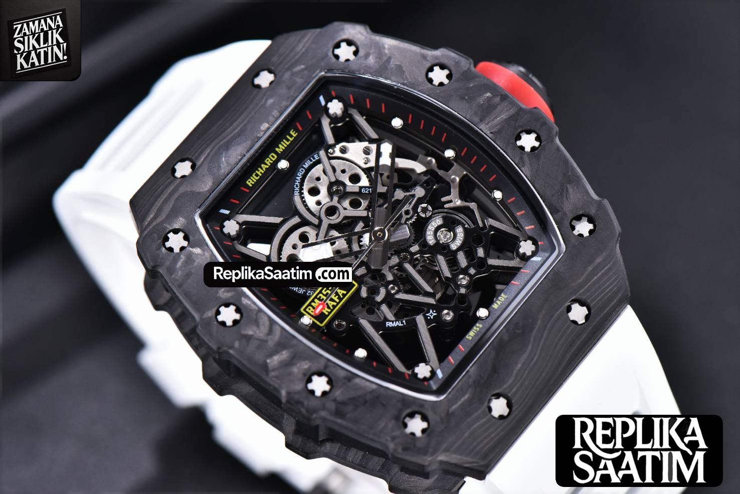 RM035-02 KVF Skeleton Dial Red on White Rubber Strap MIYOTA8215 V3 -10
