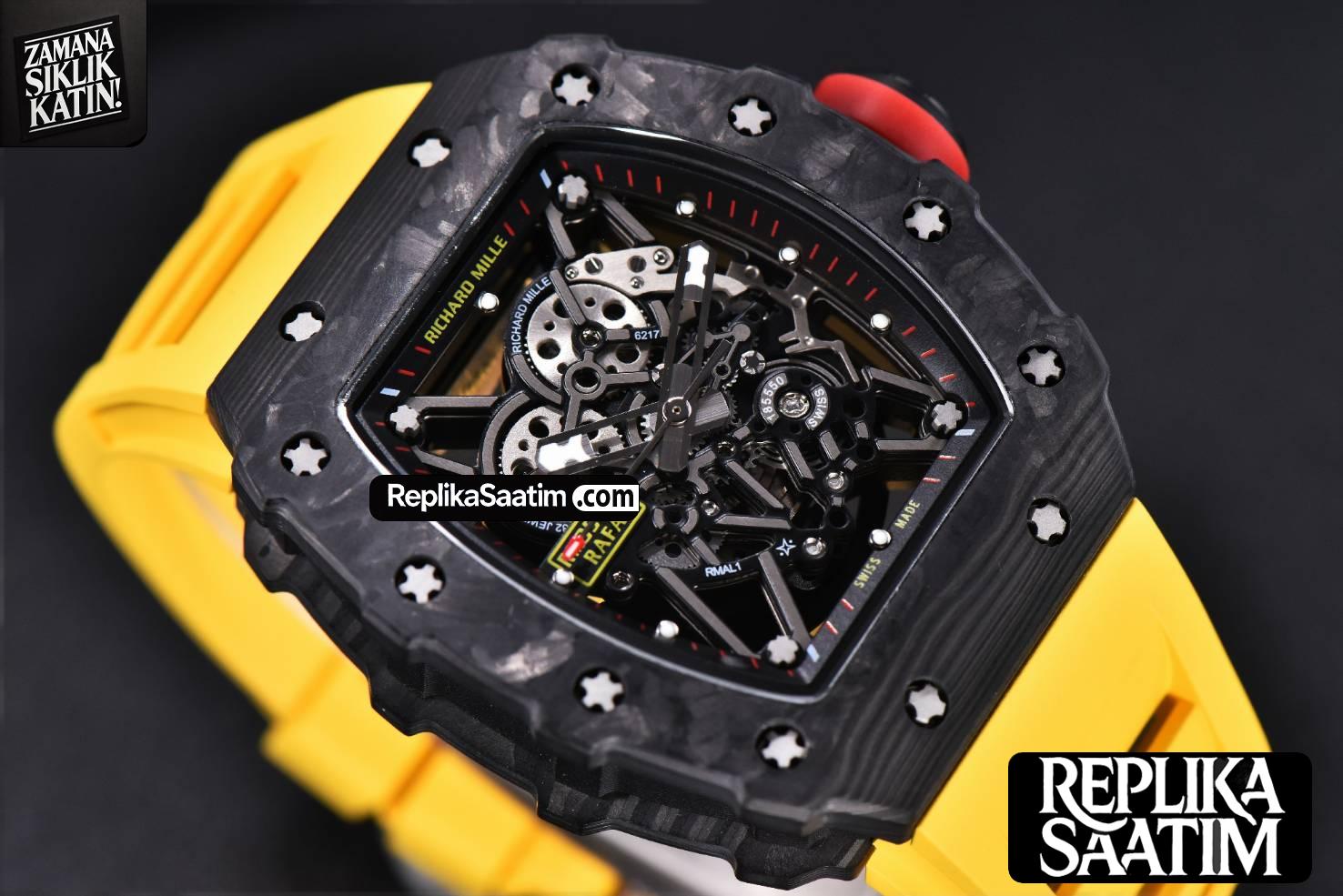 RM035-02 KVF Skeleton Dial Red on Yellow Rubber Strap MIYOTA8215 V3 -11