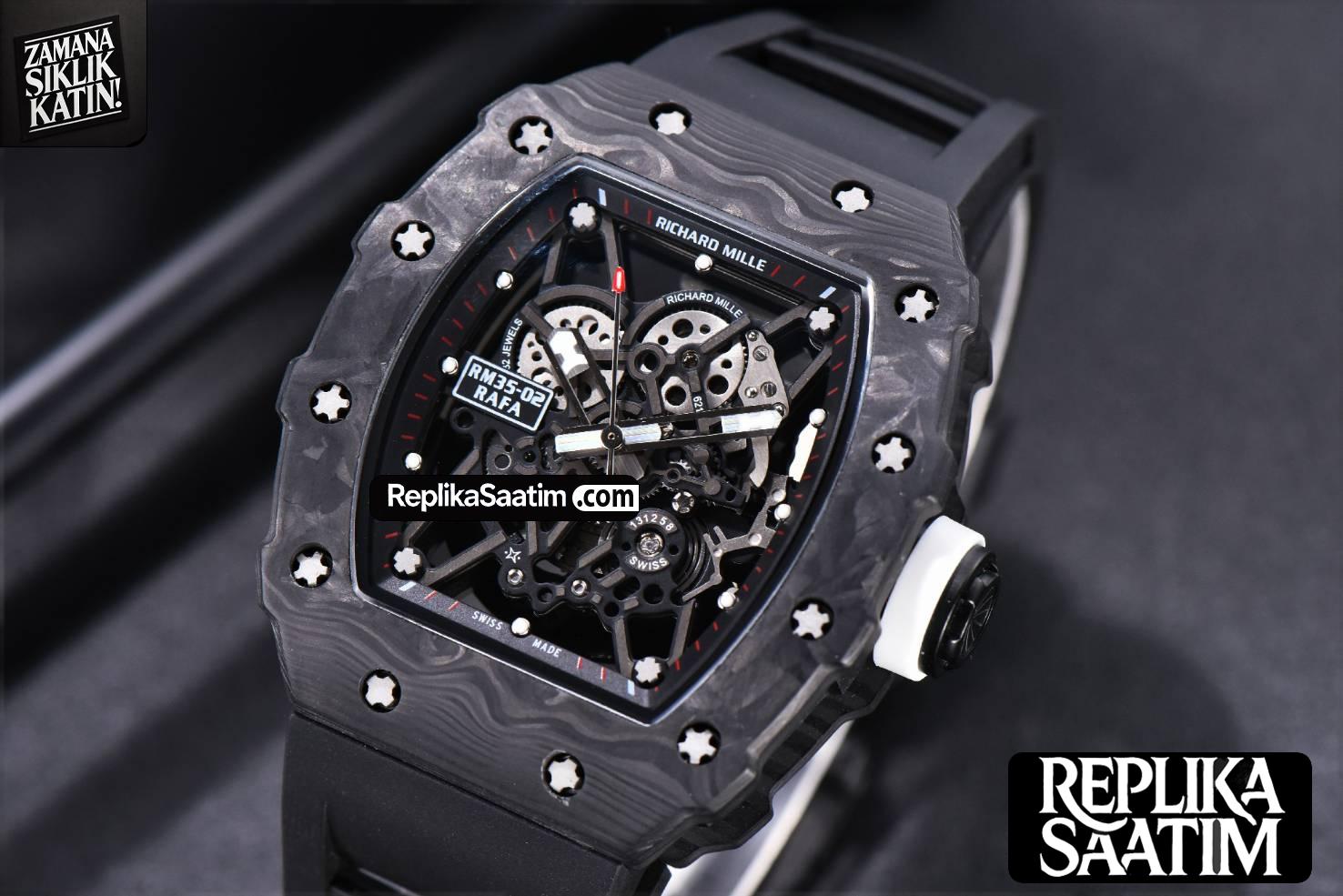 RM035-02 KVF Skeleton Dial White on Black Rubber Strap MIYOTA8215 V3 -03