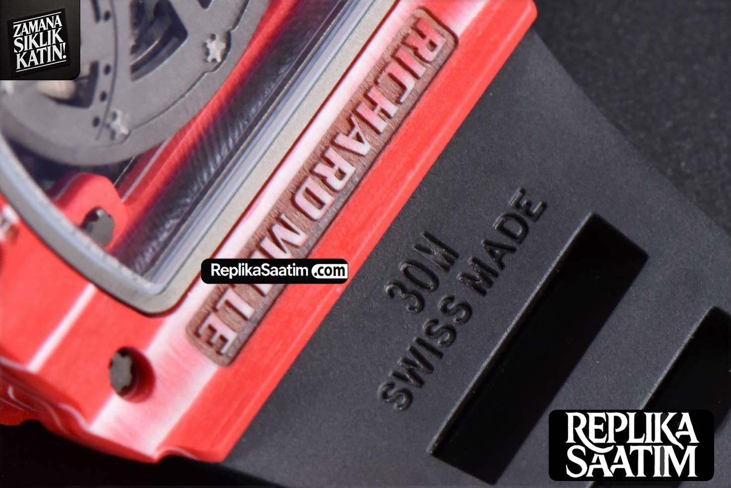 RM035-02 Real NTPT ZF Red Skeleton Dial Black Rubber Strap RMAL1 Clone -16