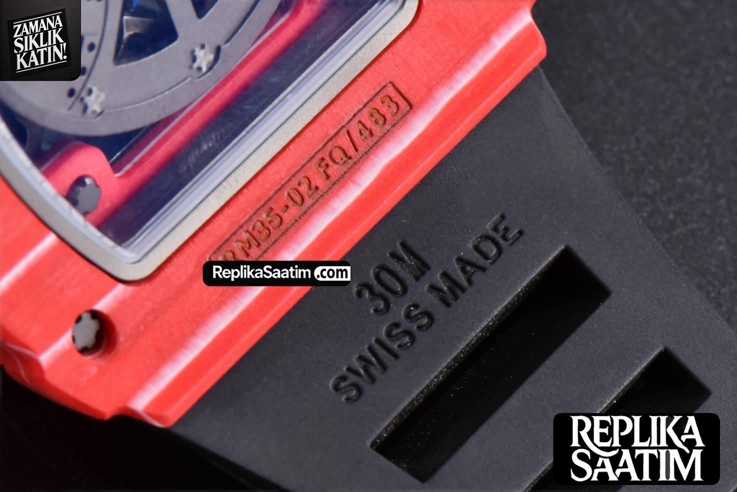 RM035-02 Real NTPT ZF Red Skeleton Dial Black Rubber Strap RMAL1 Clone -17