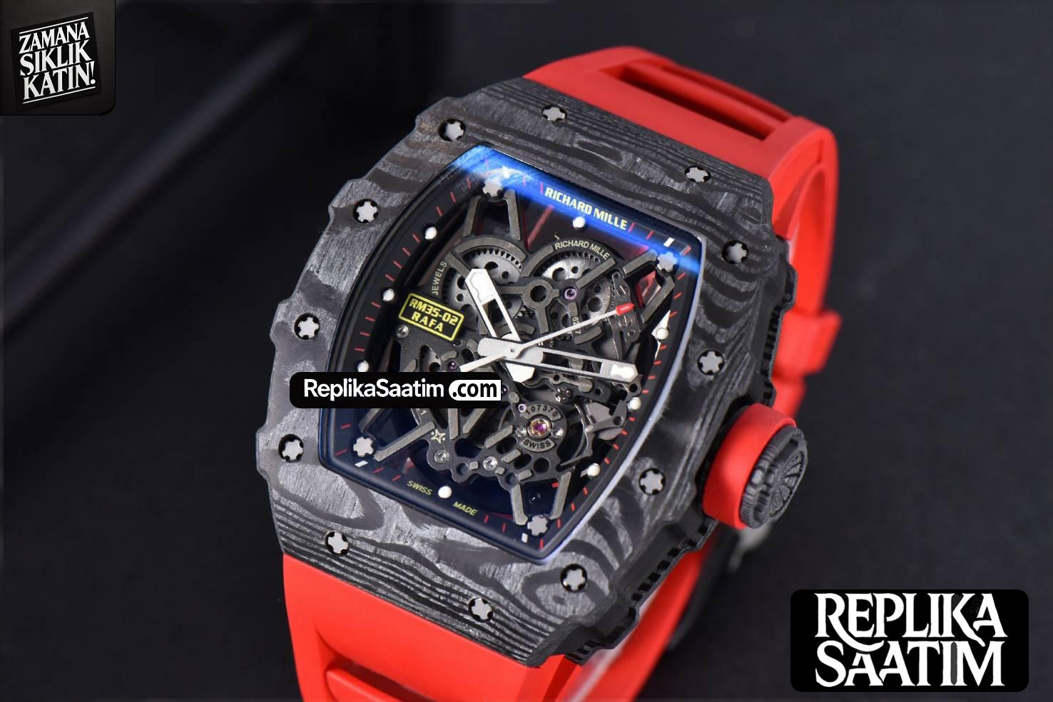 RM035-02 Real NTPT ZF Skeleton Dial on Red Rubber Strap NH05A V5 -03