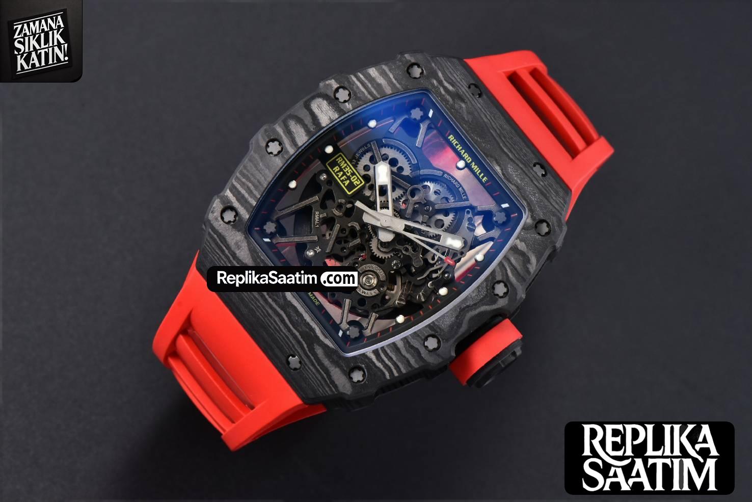 RM035-02 Real NTPT ZF Skeleton Dial Red Rubber Strap NH05A -03
