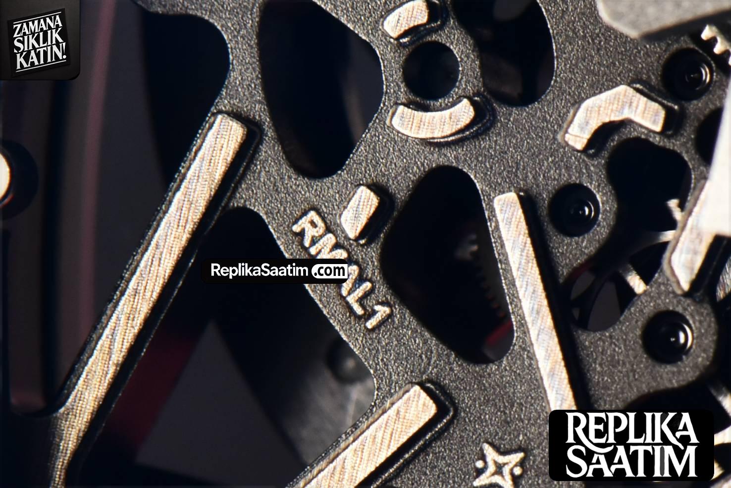 RM035-02 Real NTPT ZF Skeleton Dial Red Rubber Strap NH05A -08