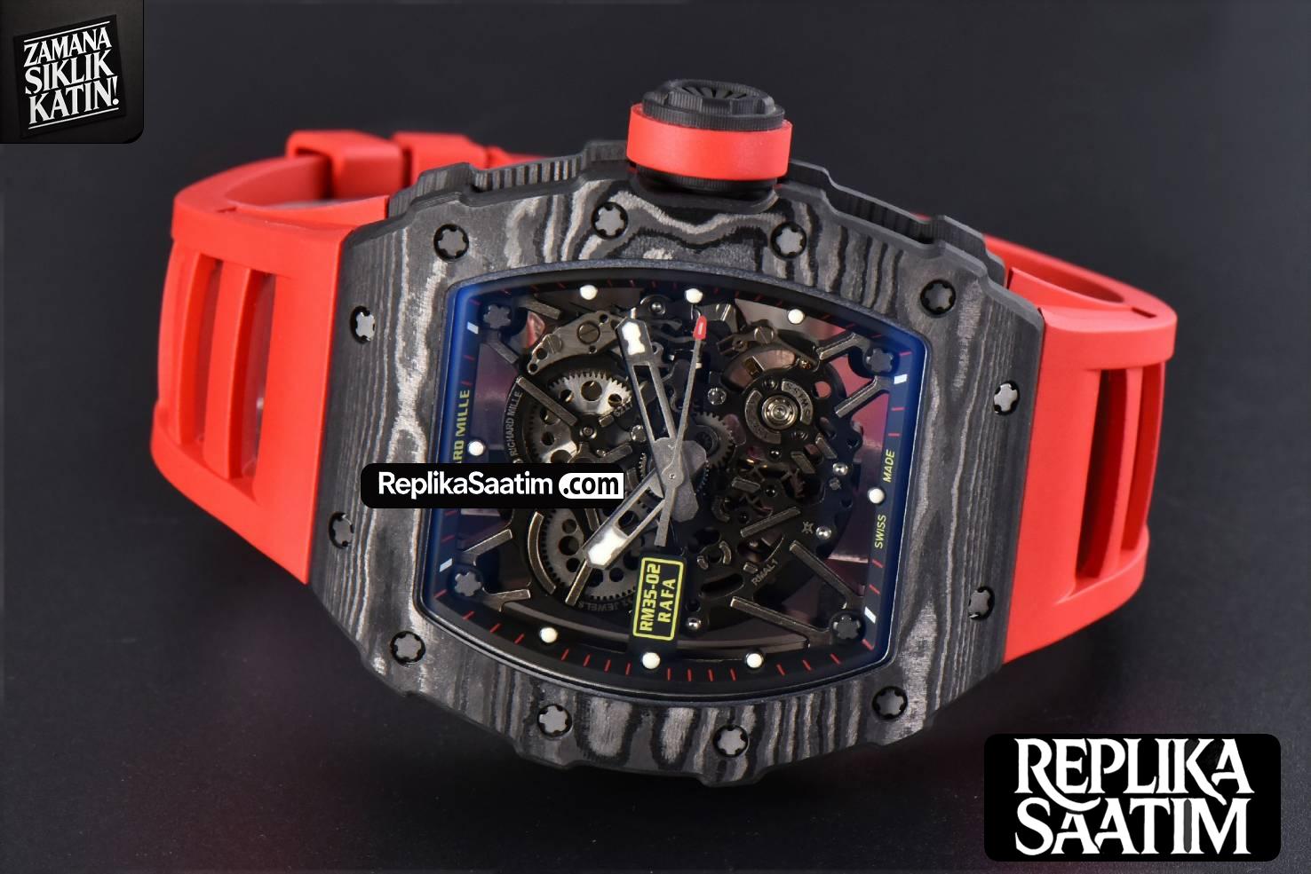 RM035-02 Real NTPT ZF Skeleton Dial Red Rubber Strap NH05A -14
