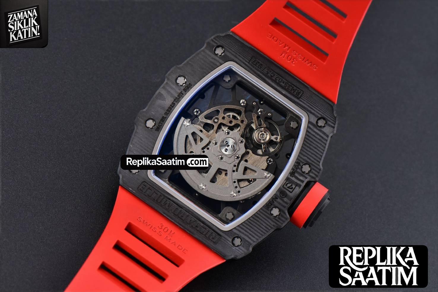RM035-02 Real NTPT ZF Skeleton Dial Red Rubber Strap NH05A -20