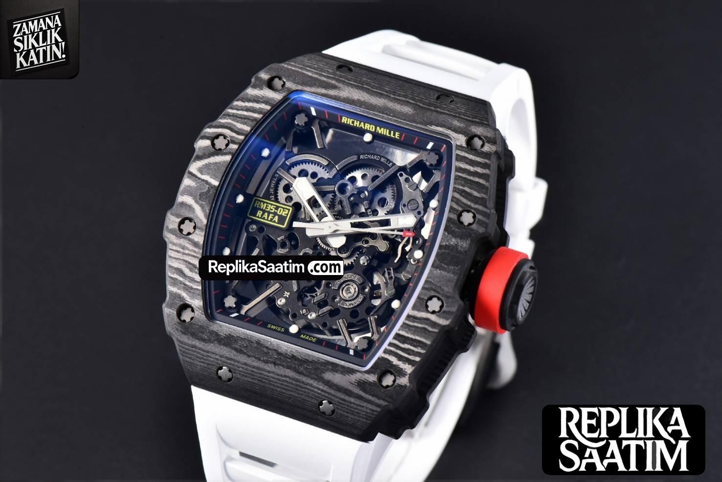 RM035-02 Real NTPT ZF Skeleton Dial White Rubber Strap NH05A -04