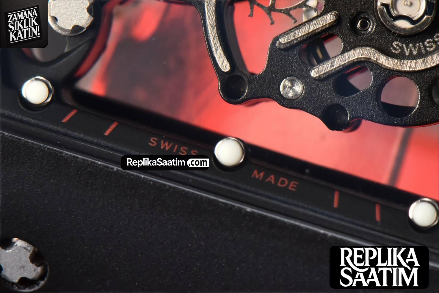 RM055 42.7mm BBRF Black NTPT Black Skeleton Dial Red Rubber Strap RMUL2 -09