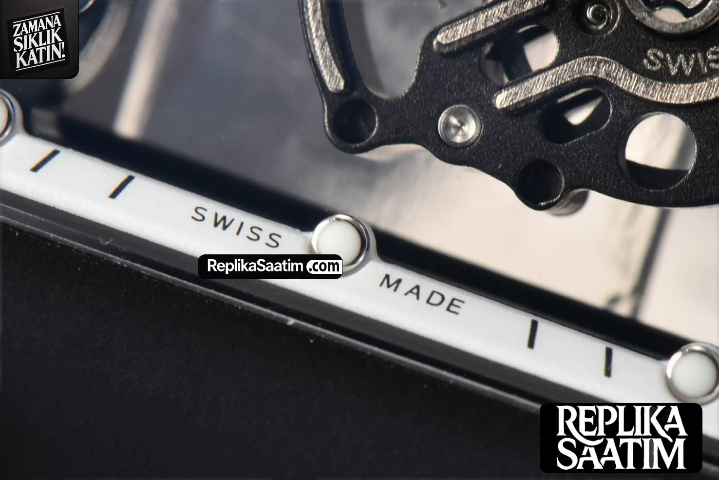 RM055 42.7mm BBRF Black NTPT White Skeleton Dial White Rubber Strap RMUL2 -10