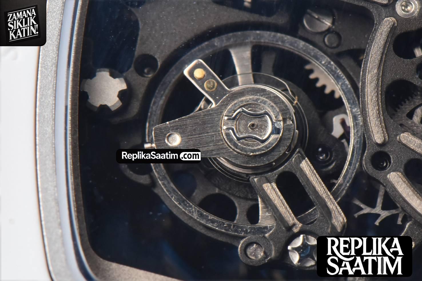 RM055 42.7mm BBRF White Ceramic Blue Skeleton Dial Blue Rubber Strap RMUL2 -23