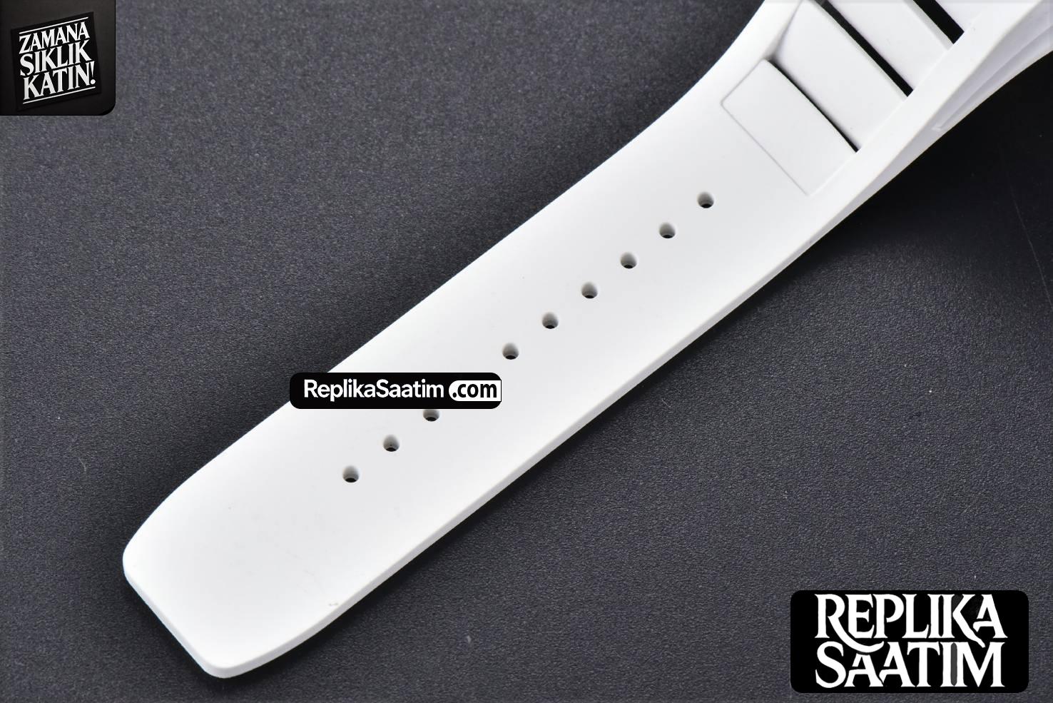 RM055 42.7mm BBRF White Ceramic Blue Skeleton Dial Blue Rubber Strap RMUL2 -28