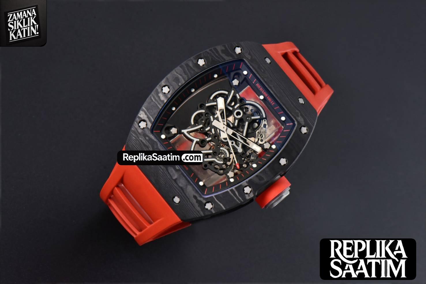 RM055 NTPT ZF Black Bezel Red Crown on Red Rubber Strap RMUL2 Super Clone V6 -03