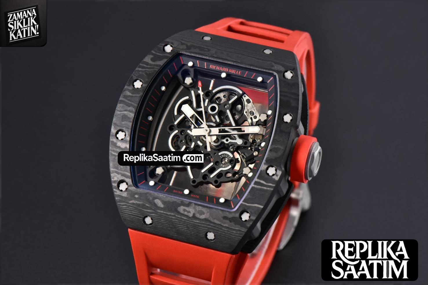 RM055 NTPT ZF Black Bezel Red Crown on Red Rubber Strap RMUL2 Super Clone V6 -04
