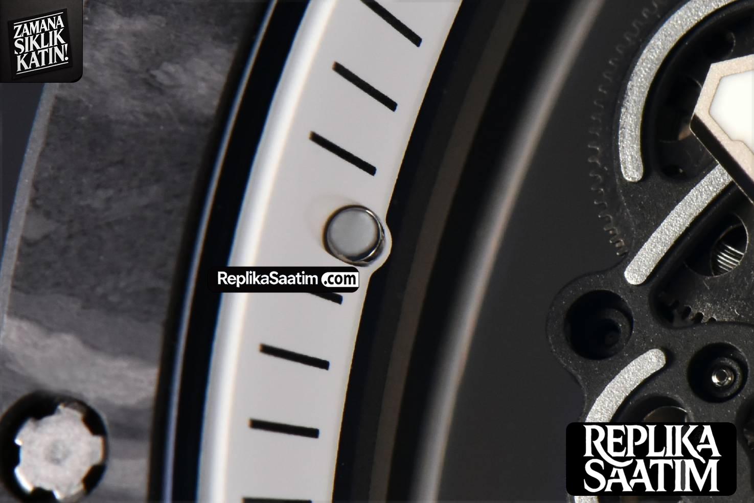 RM055 NTPT ZF White Bezel Black Crown on Black Rubber Strap RMUL2 Super Clone V6 -07