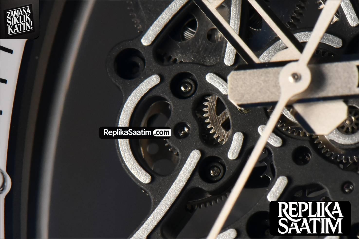 RM055 NTPT ZF White Bezel Black Crown on Black Rubber Strap RMUL2 Super Clone V6 -08