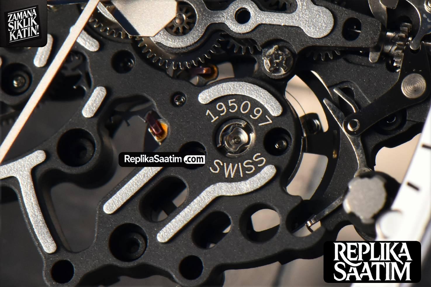 RM055 NTPT ZF White Bezel Black Crown on Black Rubber Strap RMUL2 Super Clone V6 -09