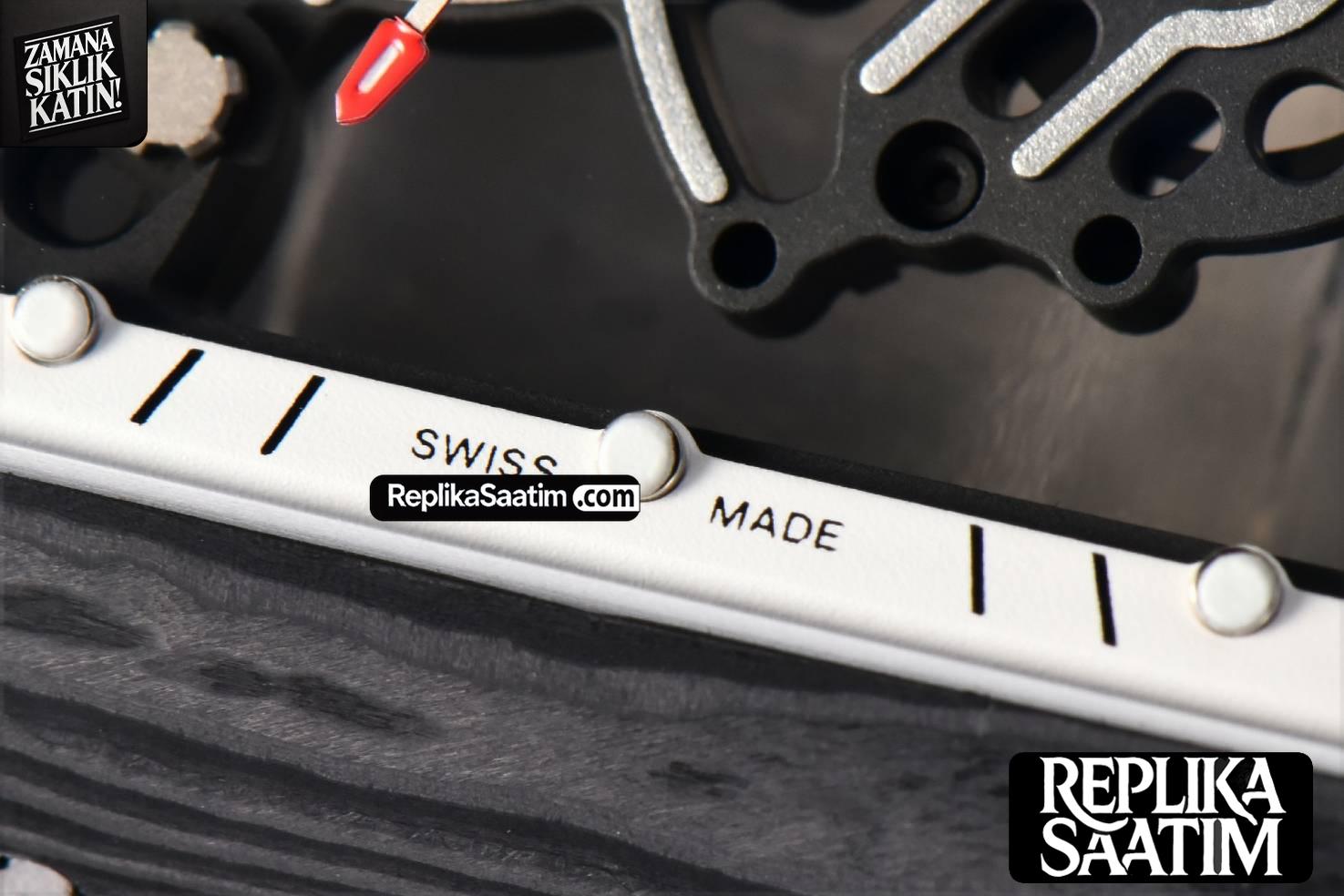 RM055 NTPT ZF White Bezel Black Crown on Black Rubber Strap RMUL2 Super Clone V6 -10