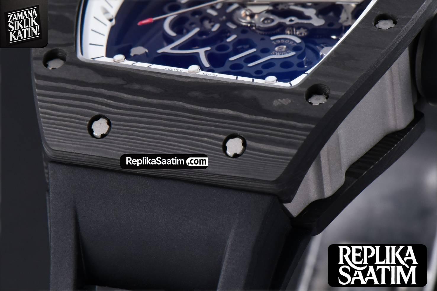 RM055 NTPT ZF White Bezel Black Crown on Black Rubber Strap RMUL2 Super Clone V6 -11