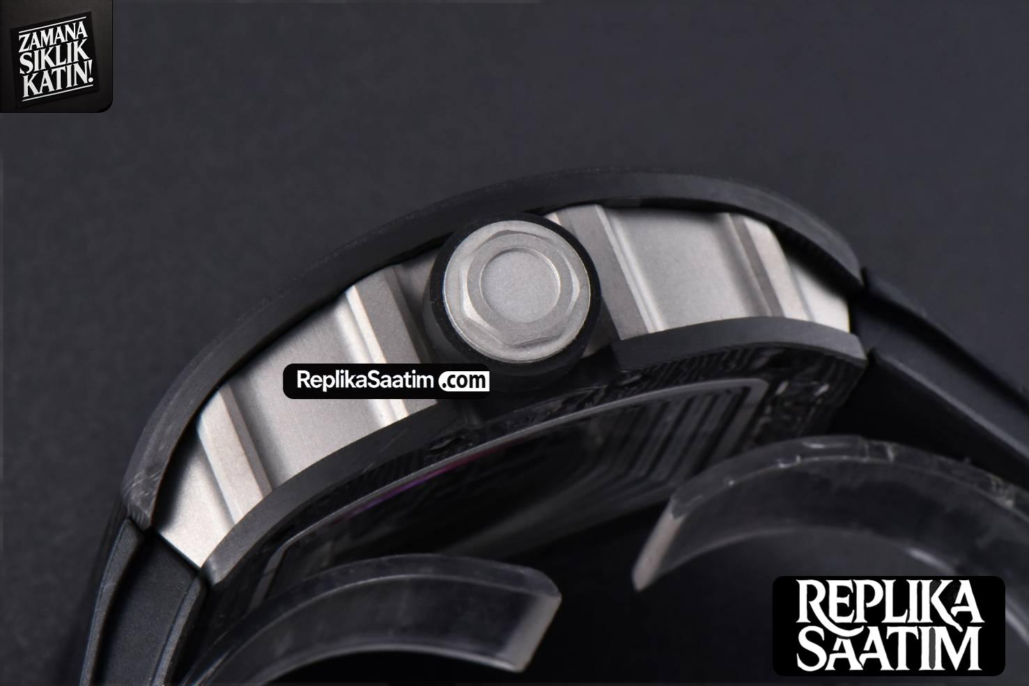 RM055 NTPT ZF White Bezel Black Crown on Black Rubber Strap RMUL2 Super Clone V6 -14