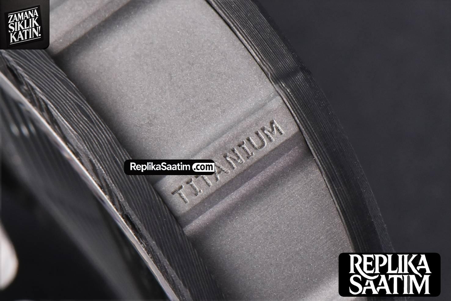 RM055 NTPT ZF White Bezel Black Crown on Black Rubber Strap RMUL2 Super Clone V6 -15