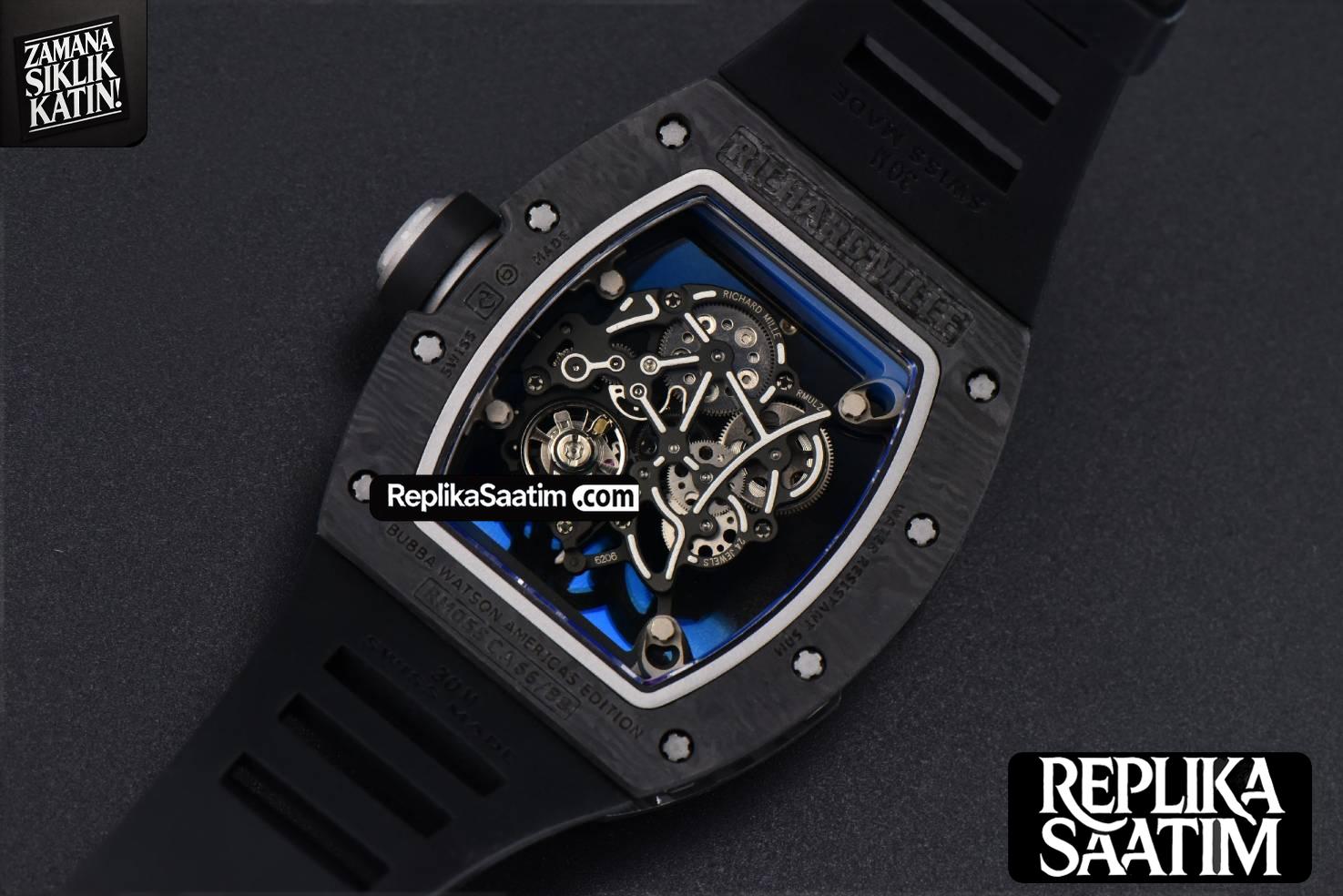 RM055 NTPT ZF White Bezel Black Crown on Black Rubber Strap RMUL2 Super Clone V6 -16