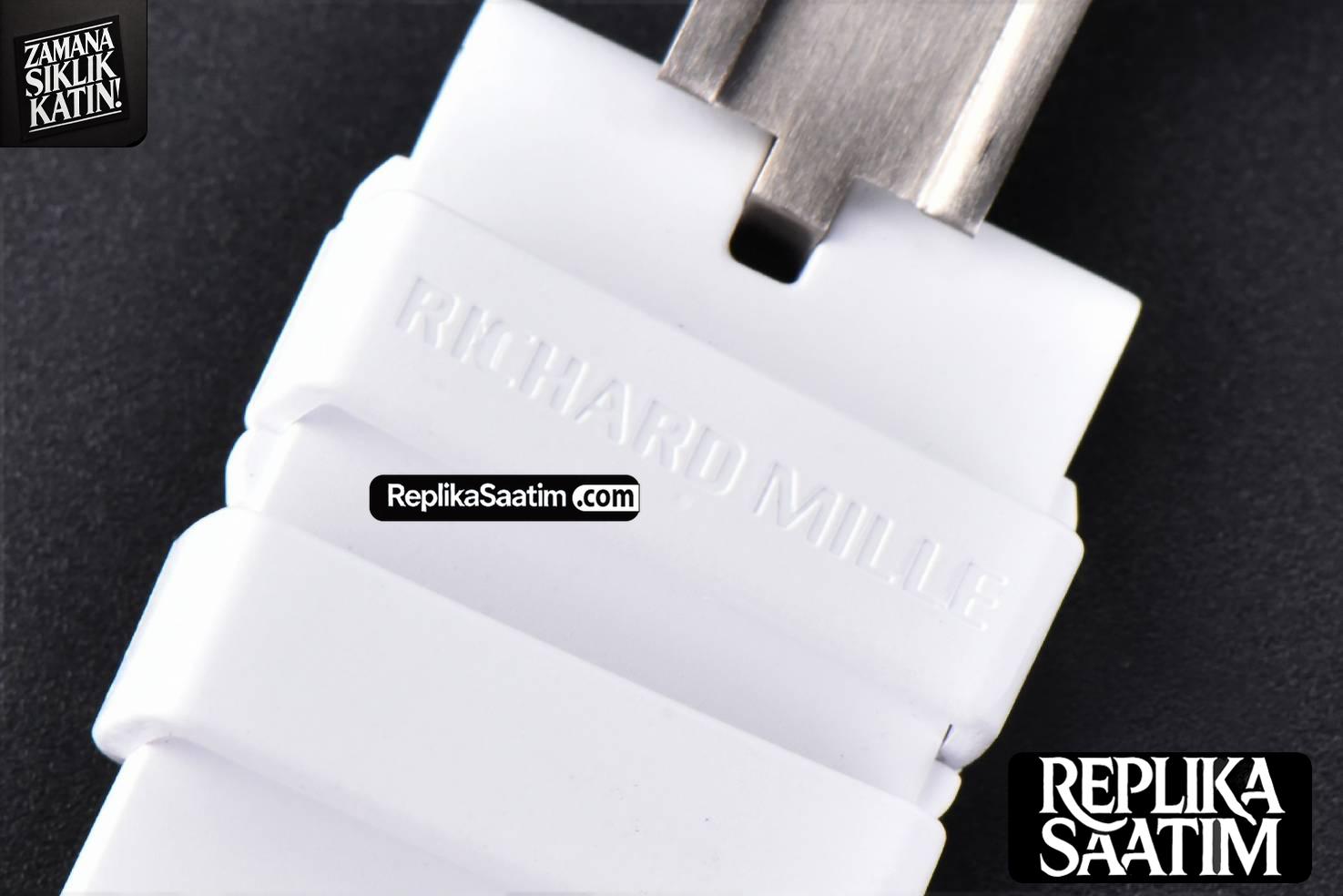 RM055 NTPT ZF White/Pink Bezel White Crown on White Rubber Strap RMUL2 Super Clone V6 -25