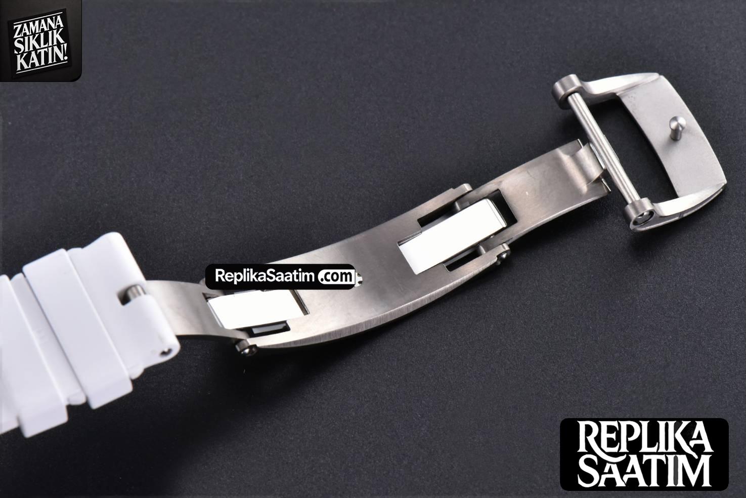 RM055 NTPT ZF White/Pink Bezel White Crown on White Rubber Strap RMUL2 Super Clone V6 -30