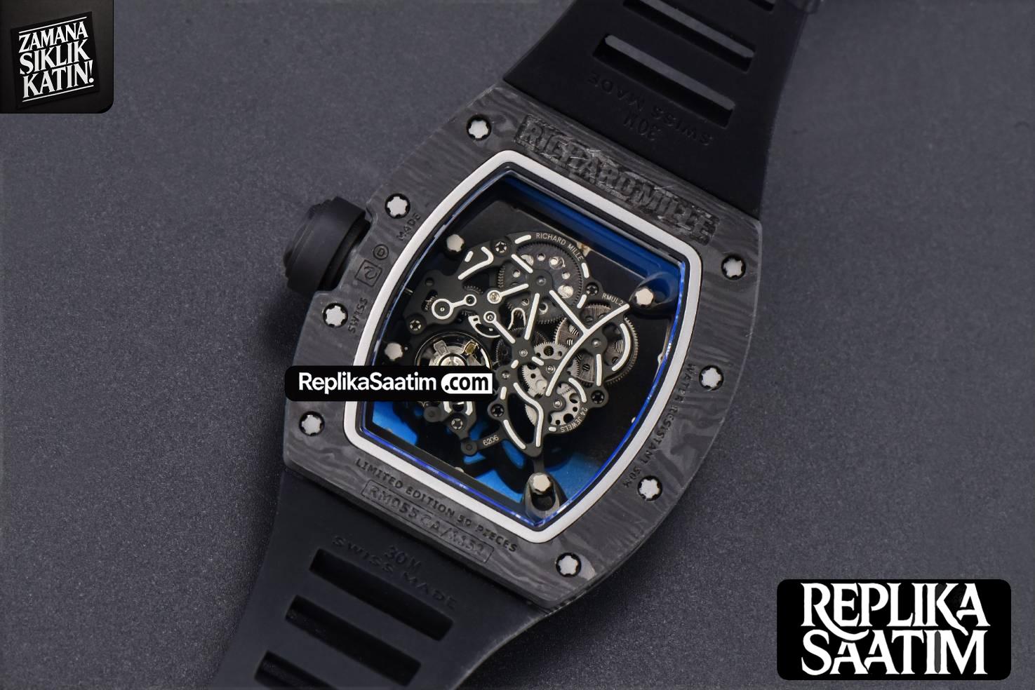 RM055 NTPT ZF White/Red Bezel Black Crown on Black  Rubber Strap RMUL2 Super Clone V6 -17