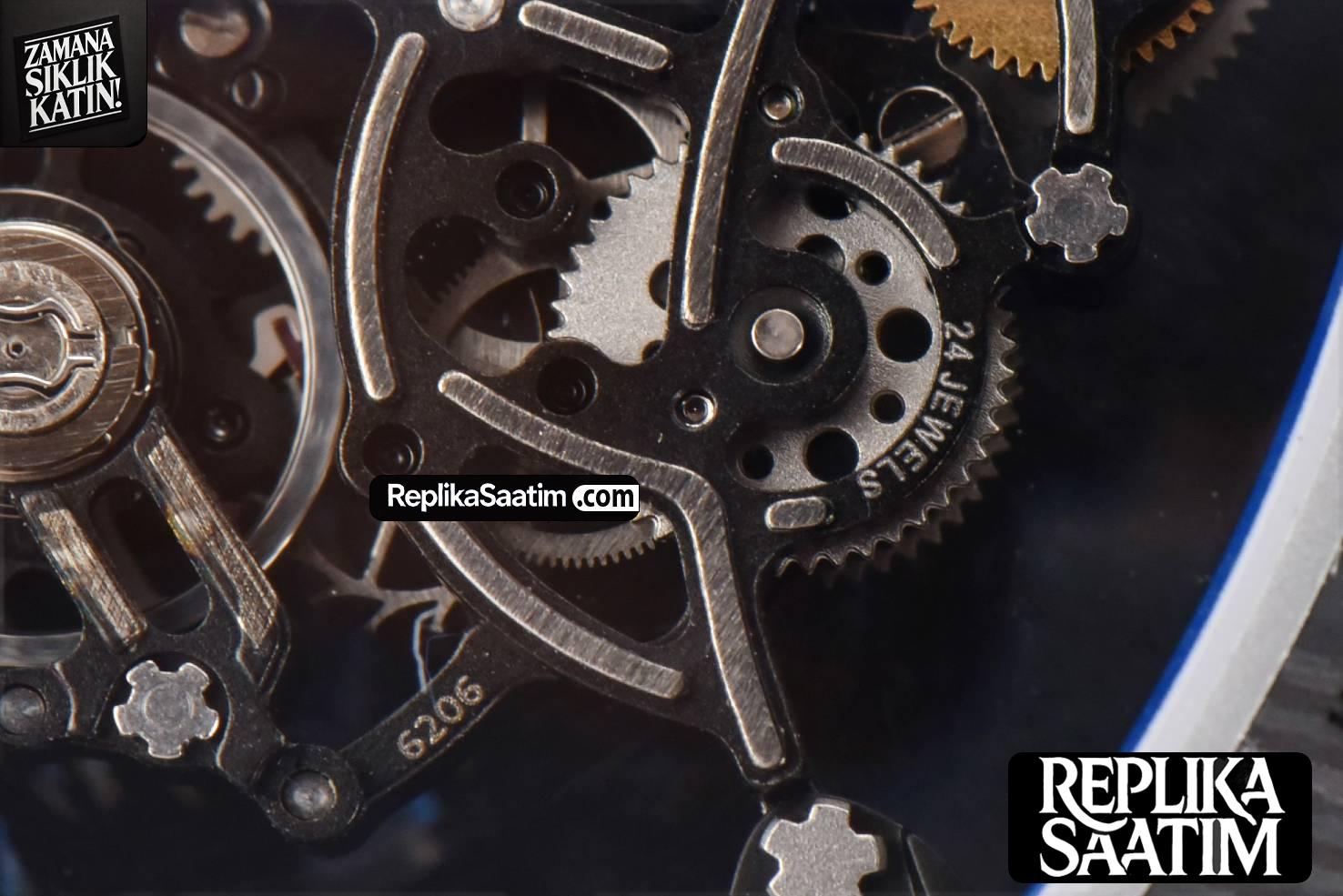 RM055 Real NTPT 42.7mm BBRF Blue Skeleton Dial Blue Rubber Strap RMUL2 -18