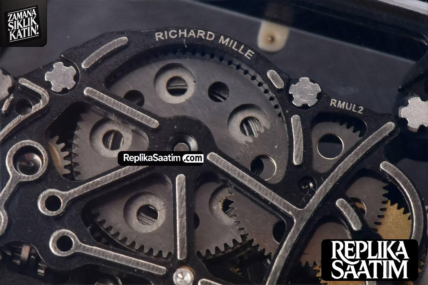 RM055 Real NTPT 42.7mm BBRF Blue Skeleton Dial White Rubber Strap RMUL2 -20