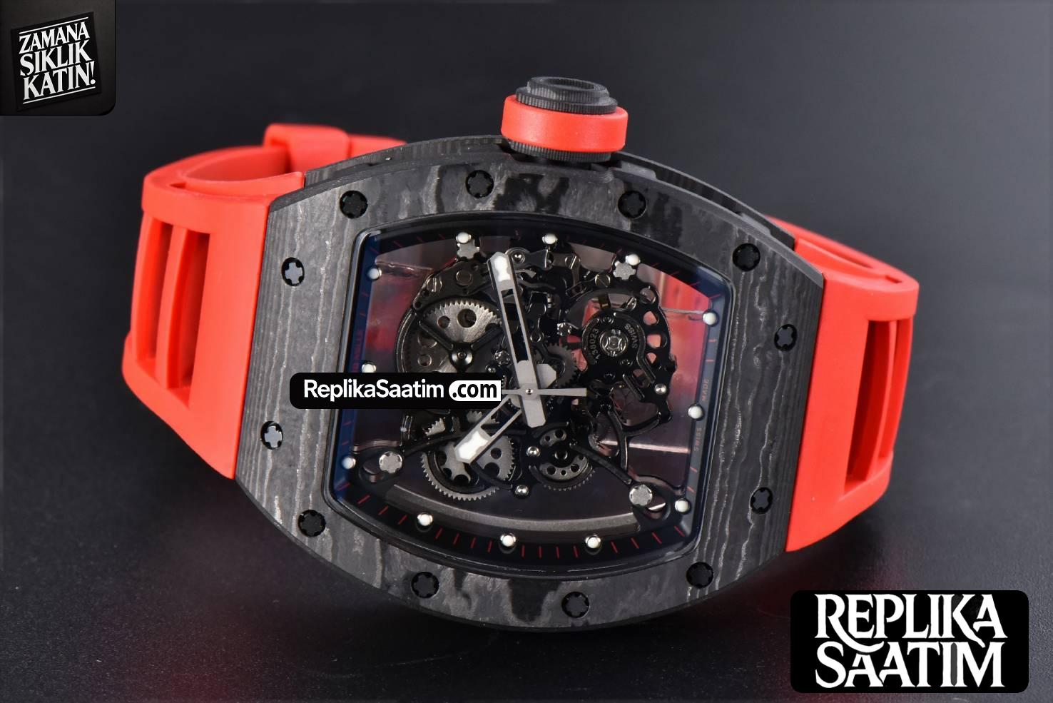 RM055 Real NTPT 42.7mm BBRF Red Skeleton Dial Red Rubber Strap RMUL2 -14