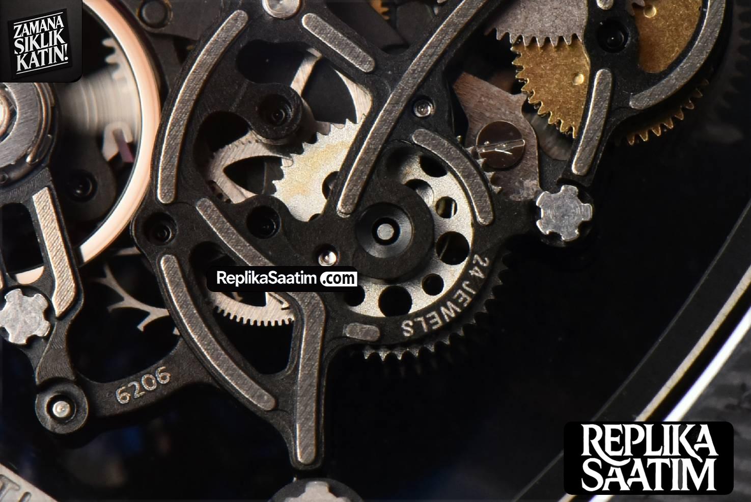 RM055 Real NTPT 42mm RMF Blue Skeleton Dial White Rubber Strap RMUL2 -18
