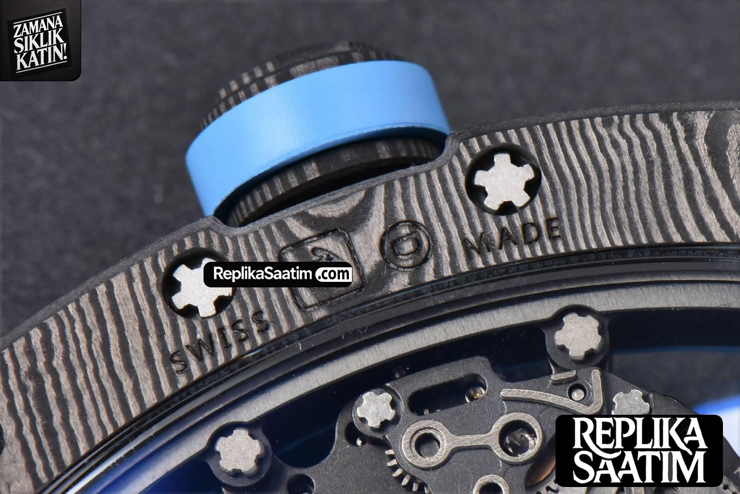 RM055 Real NTPT 42mm RMF Blue Skeleton Dial White Rubber Strap RMUL2 -22