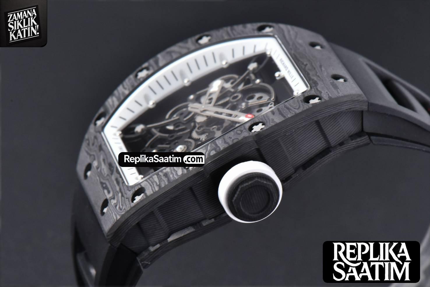 RM055 Real NTPT 42mm RMF White Skeleton Dial Black Rubber Strap RMUL2 -11