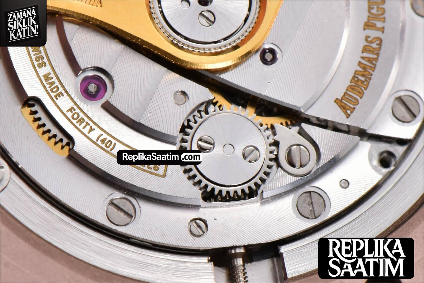 Royal Oak 15400 41mm RG IPF Black Textured Dial Black Leather Strap SA3120 -22