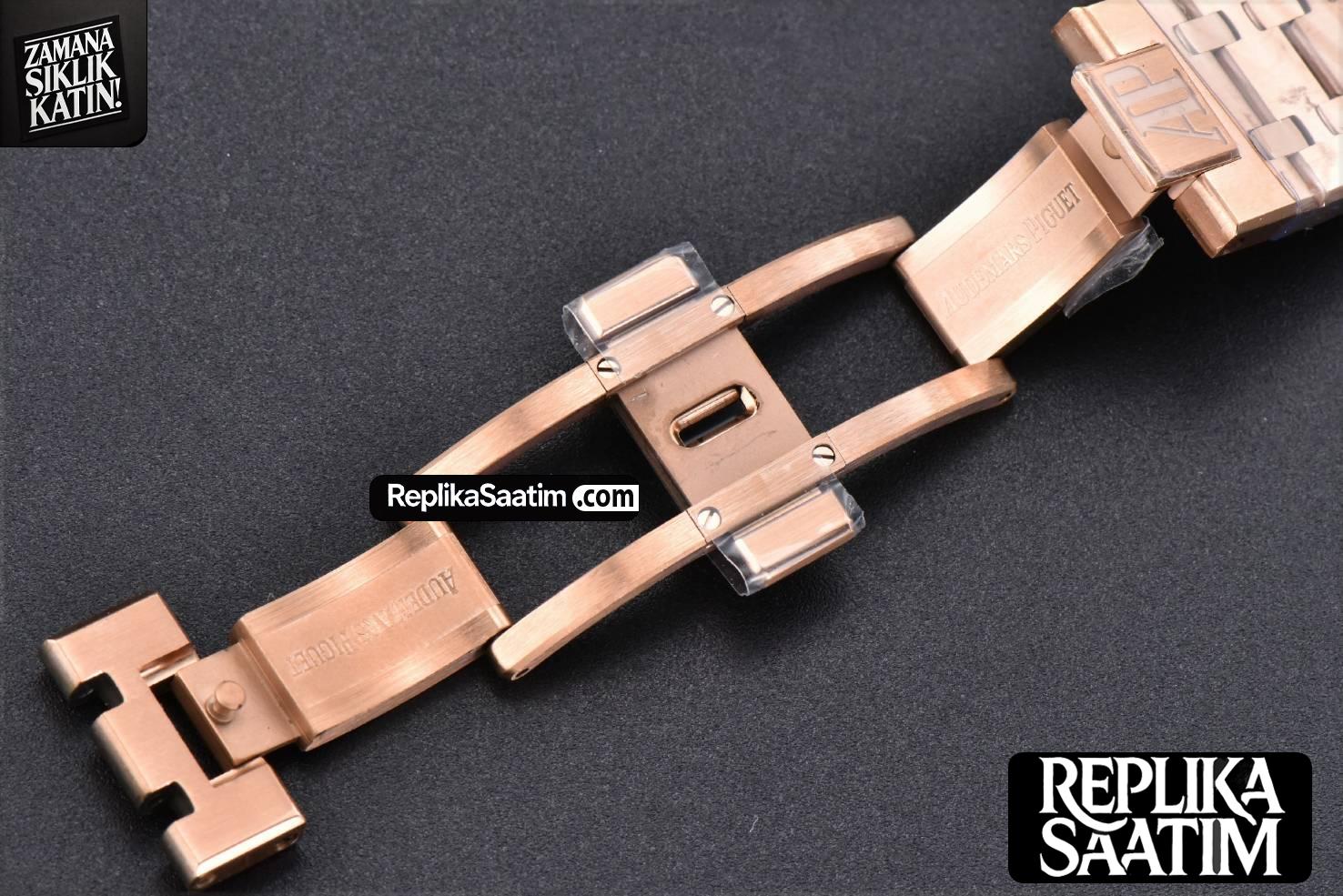 Royal Oak 15400 41mm RG IPF Blue Textured Dial RG Bracelet SA3120 -34