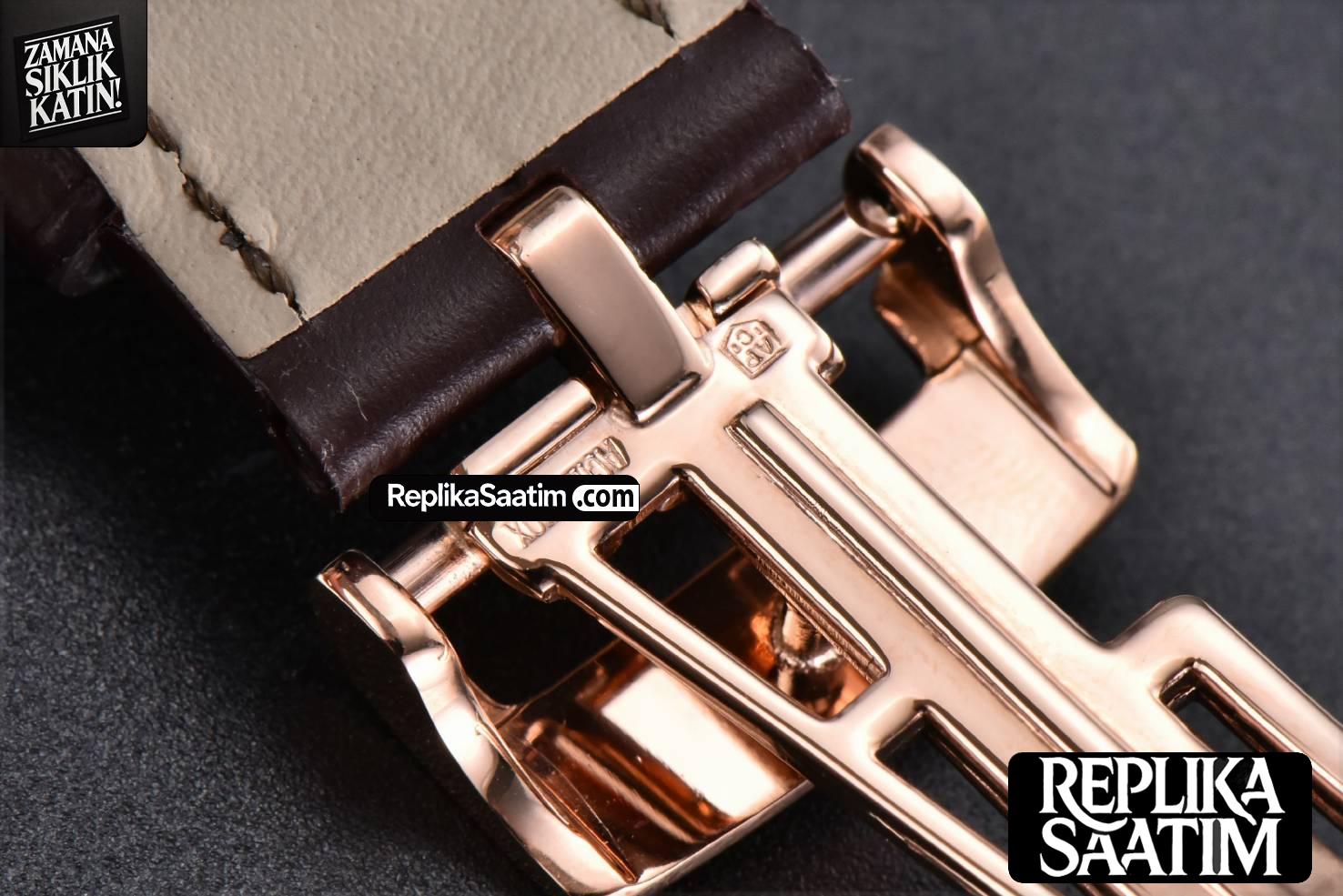 Royal Oak 15400 41mm RG IPF White Textured Dial Brown Leather Strap SA3120 -27