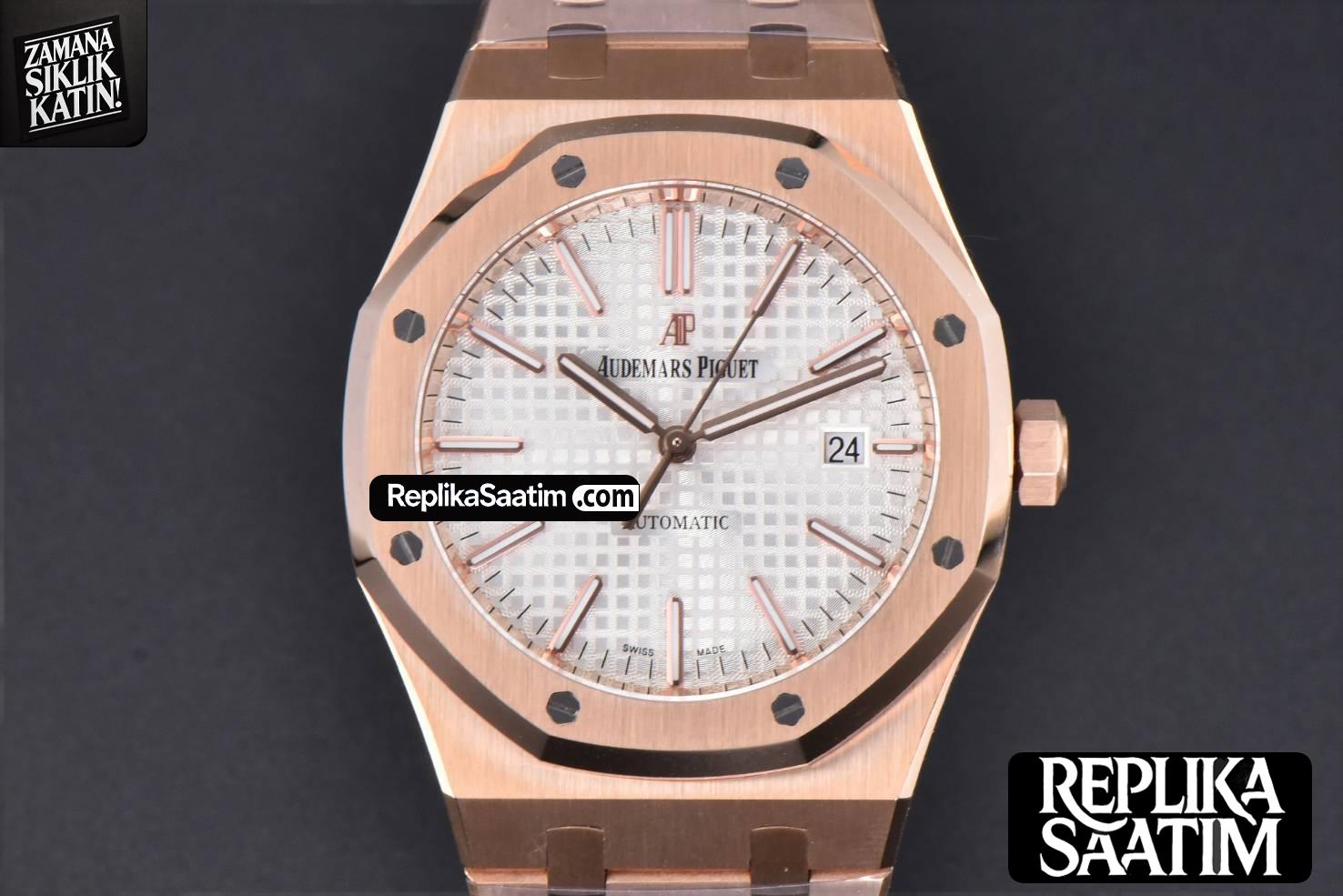 Royal Oak 15400 41mm RG IPF White Textured Dial RG Bracelet SA3120 -01