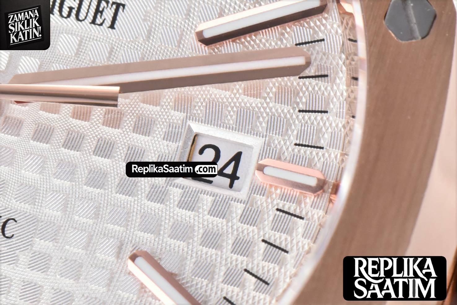 Royal Oak 15400 41mm RG IPF White Textured Dial RG Bracelet SA3120 -08