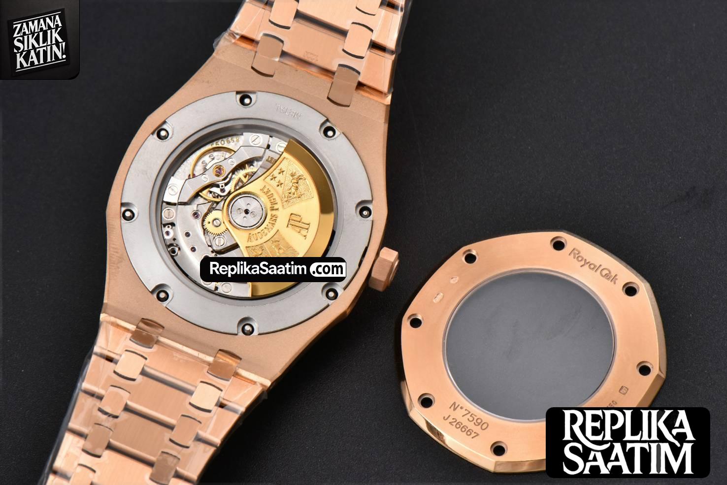 Royal Oak 15400 41mm RG ZF Blue Textured Dial RG Bracelet SA3120 Super Clone -18