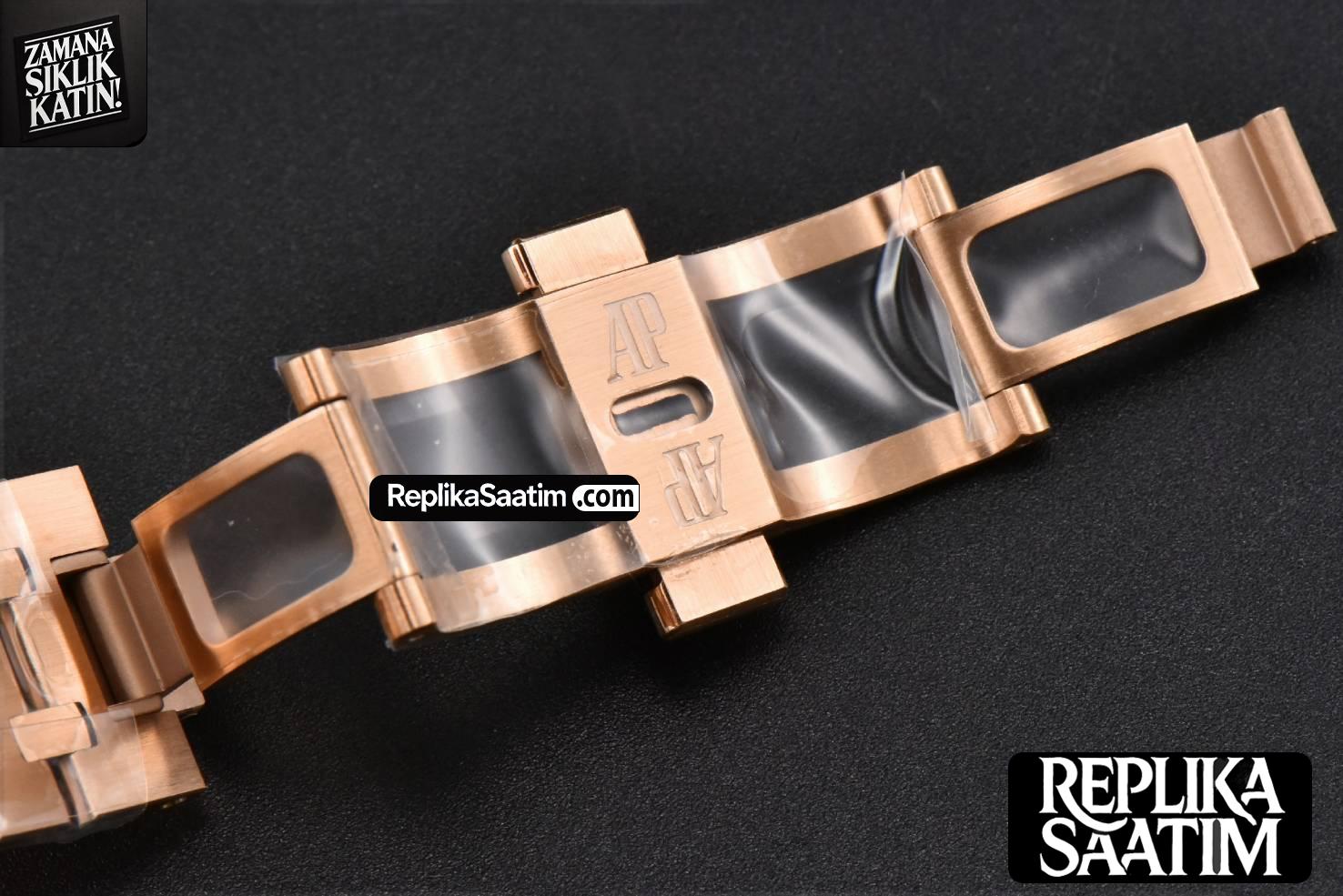 Royal Oak 15400 41mm RG ZF Blue Textured Dial RG Bracelet SA3120 Super Clone -33
