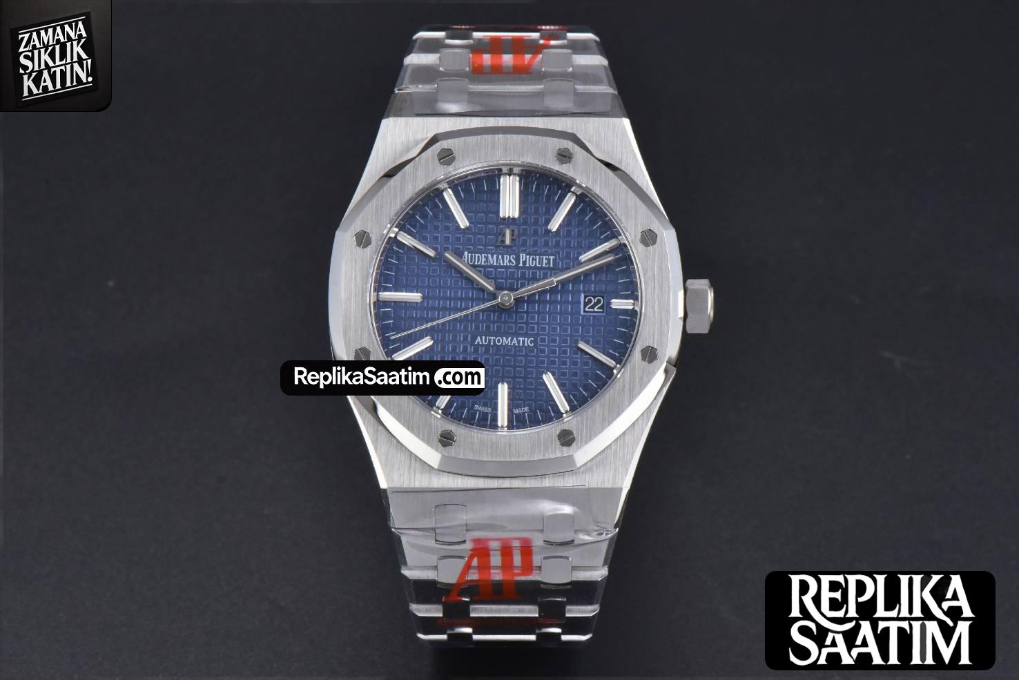 Royal Oak 15400 ORF 41MM Blue Textured Dial SS Bracelet A3120 Super Clone -02