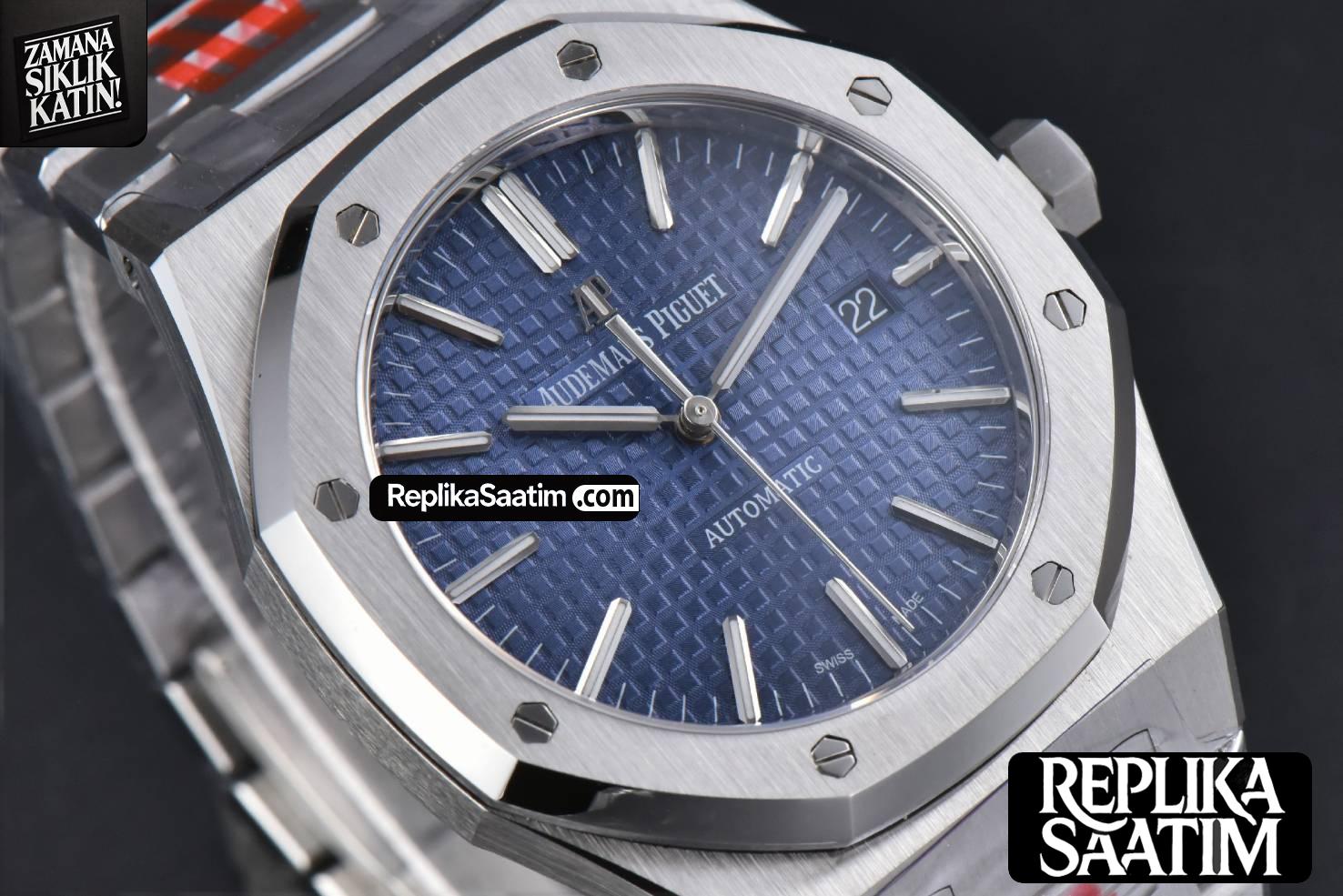 Royal Oak 15400 ORF 41MM Blue Textured Dial SS Bracelet A3120 Super Clone -12