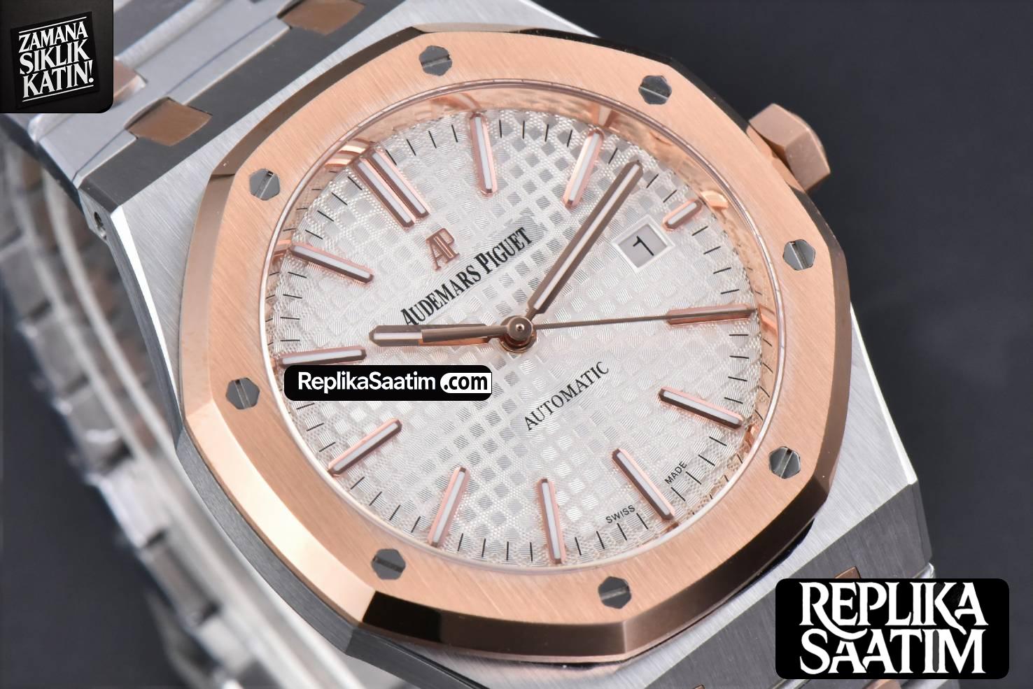 Royal Oak 15400 RG/SS 41mm IPF White Textured Dial RG/SS Bracelet SA3120 -12