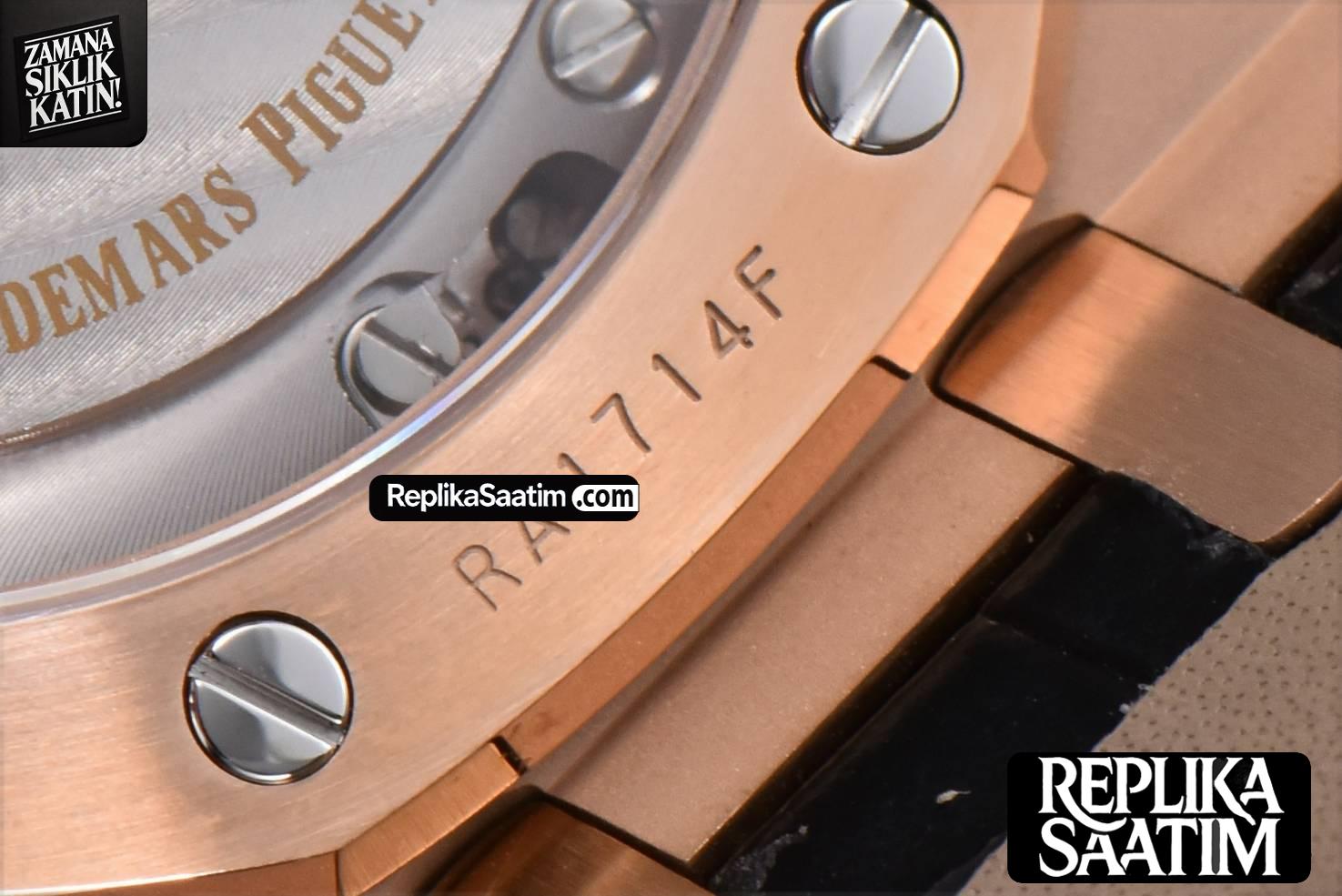 Royal Oak 15500 41mm RG APSF Black Textured Dial Black Leather Strap SA4302 -27