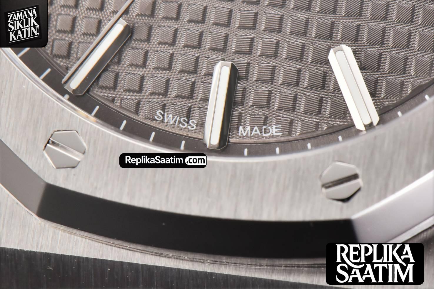 Royal Oak 15500 41mm ZF Gray Textured Dial SS Bracelet A4302 Super Clone -08