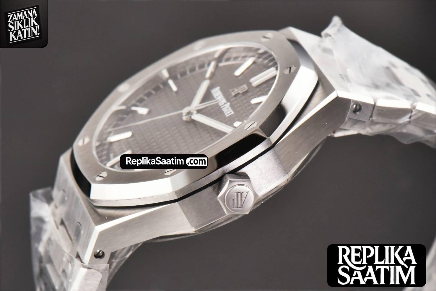 Royal Oak 15500 41mm ZF Gray Textured Dial SS Bracelet A4302 Super Clone -10