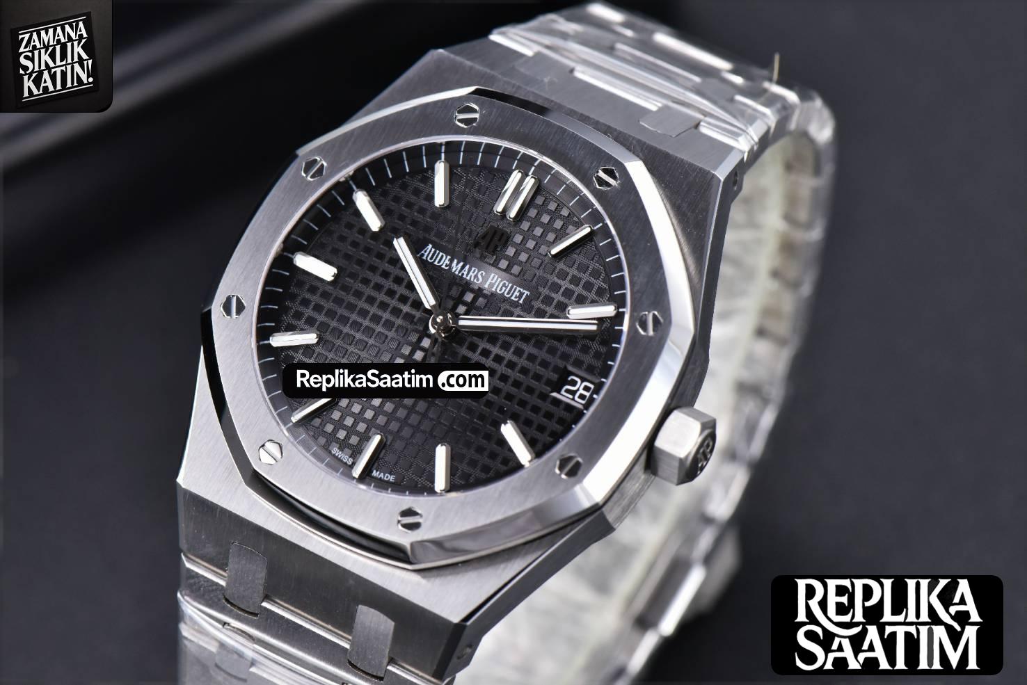 Royal Oak 15500 OMF 41MM Black Textured Dial SS Bracelet MIYOTA 9015 V2 -04