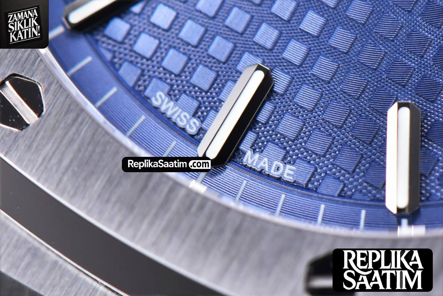 Royal Oak 15500 OMF 41MM Blue Textured Dial SS Bracelet MIYOTA 9015 V2 -07