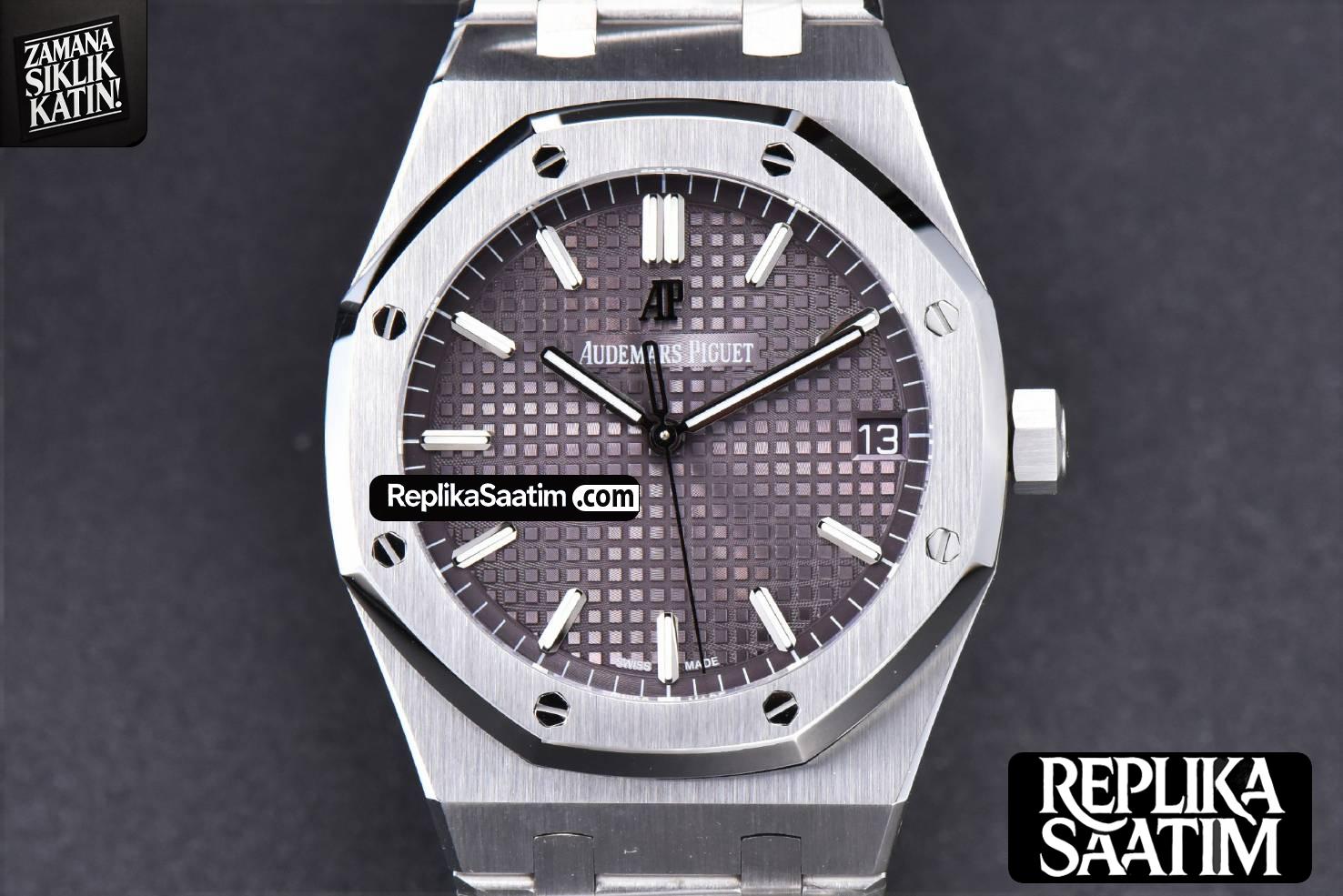 Royal Oak 15500 OMF 41MM Gray Textured Dial SS Bracelet MIYOTA 9015 V2 -01